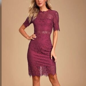 Burgundy Lace Dress